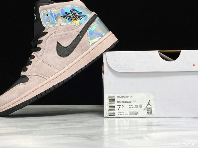 Rep BQ6472-602 Mid Powder Air Jordan Dirty (W) Iridescent 1 0806